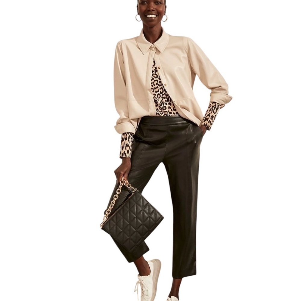 Chico's Brown Cropped Leather Pants
